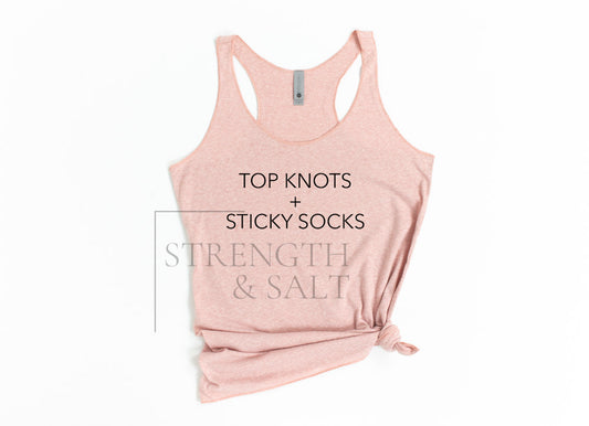 Top Knots + Sticky Socks Racerback Tank