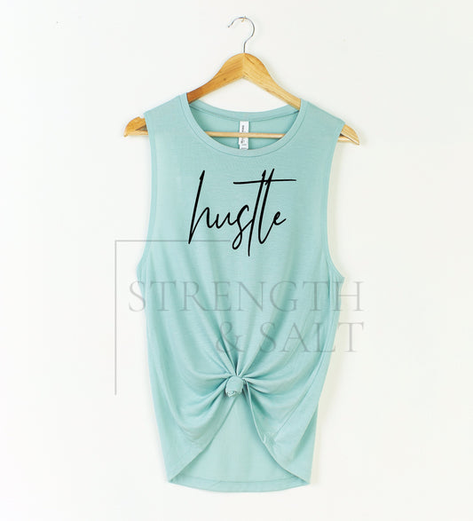 Hustle Script Muscle Tank