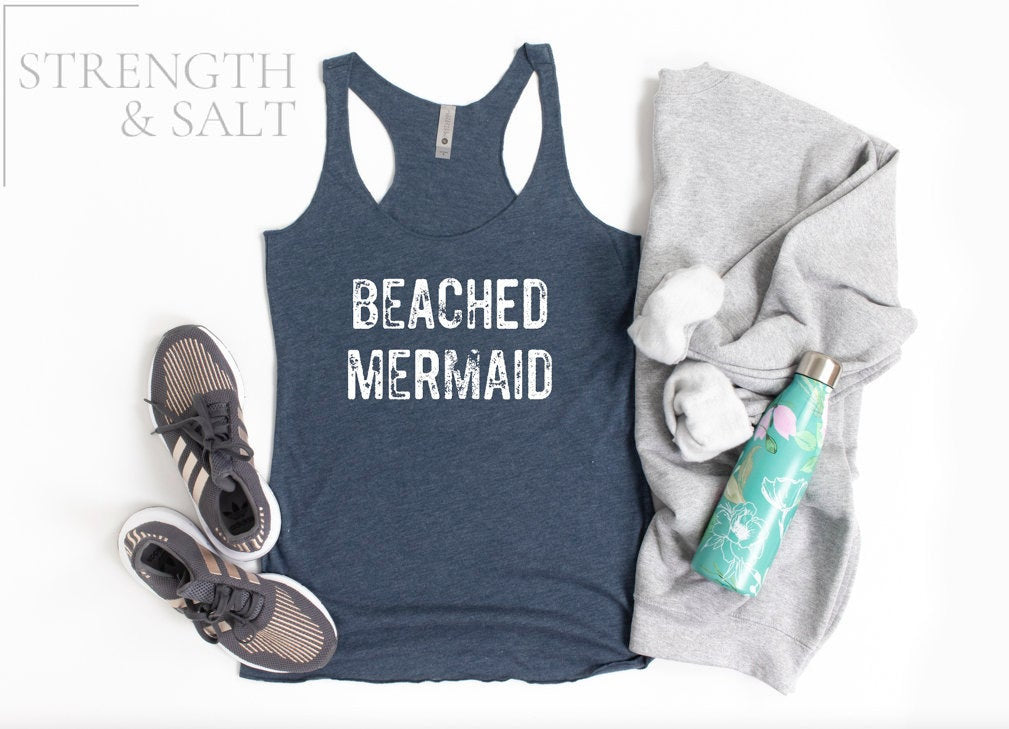 Beached Mermaid Racerback Tank