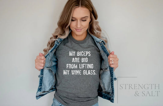 Biceps Are Big From Lifting Wine Unisex Tee